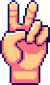 Hand making V sign